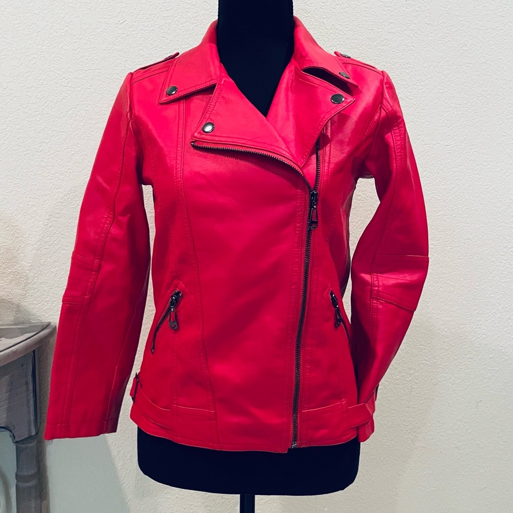 Kids Motorcycle Jacket/ Faux Leather Jacket